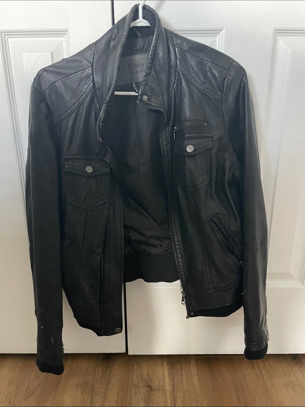Men's Black Leather Jacket - Classic Biker Style